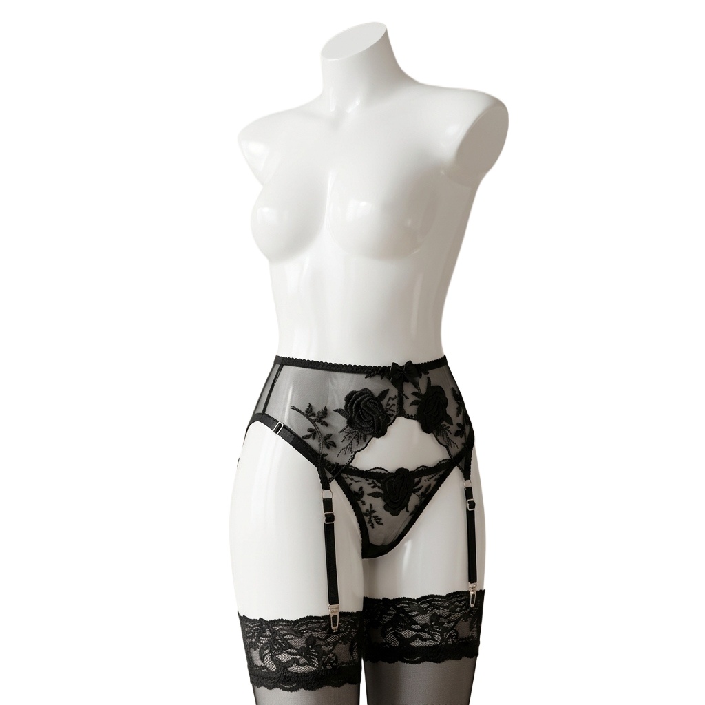 ชุดกางเกงในและสายรัดถุงน่องลาย - Garter Belt Set บทวิจารณ์และราคา